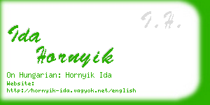 ida hornyik business card